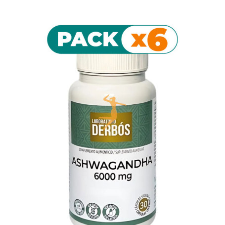 Pack 6x ASHWAGANDHA 6000MG 30 CÁPSULAS VEGETALES DERBÓS