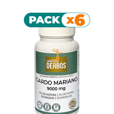 Pack 6x CARDO MARIANO 9000MG 60 CÁPSULAS VEGETALES DERBÓS