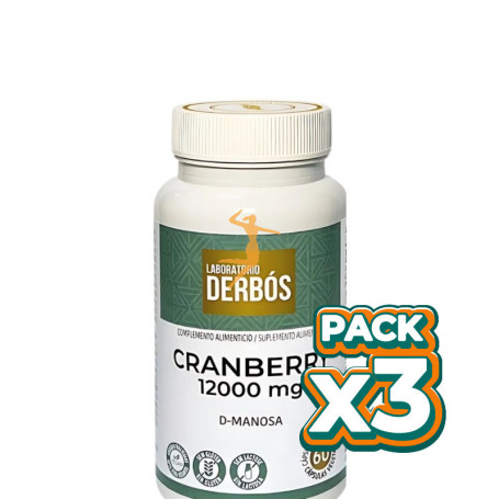 Pack 3x CRANBERRY 12000MG 60 CÁPSULAS VEGETALES DERBÓS