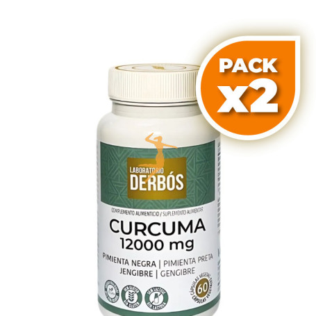 Pack 2x CÚRCUMA 12000MG 60 CÁPSULAS VEGETALES DERBÓS