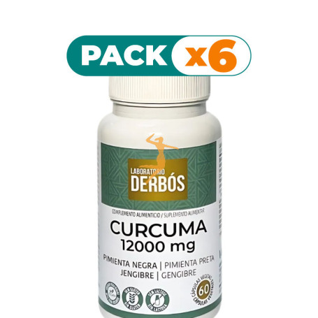 Pack 6x CÚRCUMA 12000MG 60 CÁPSULAS VEGETALES DERBÓS
