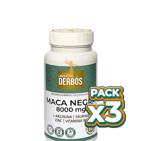 Pack 3x MACA NEGRA 8000MG 60 CÁPSULAS VEGETALES DERBÓS