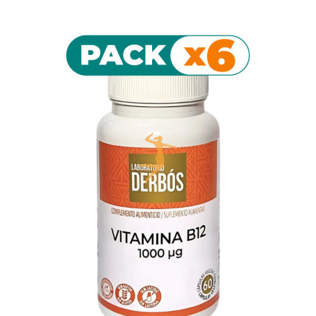 Pack 6x VITAMINA B12 1000µG 60 CÁPSULAS VEGETALES DERBÓS