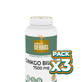 Pack 3x GINKGO BILOBA 7500MG 60 CÁPSULAS VEGETALES DERBOS