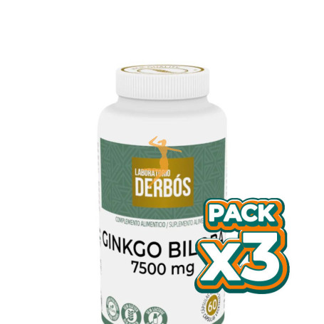 Pack 3x GINKGO BILOBA 7500MG 60 CÁPSULAS VEGETALES DERBOS