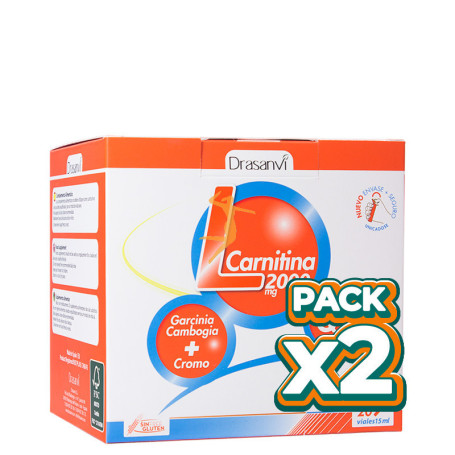 Pack 2x L-CARNITINA 20 VIALES 2000Mg. DRASANVI