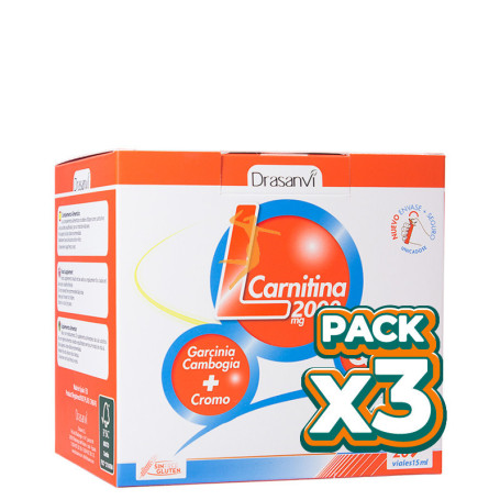 Pack 3x L-CARNITINA 20 VIALES 2000Mg. DRASANVI