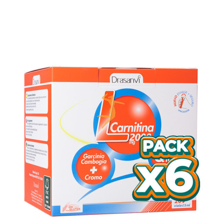 Pack 6x L-CARNITINA 20 VIALES 2000Mg. DRASANVI