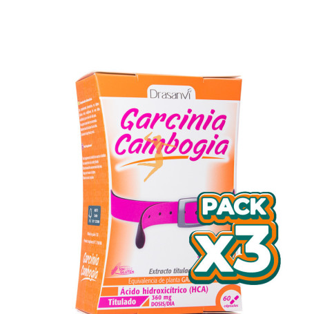 Pack 3x GARCINIA CAMBOGIA 60 CÁPSULAS DRASANVI