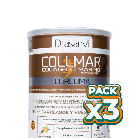 Pack 3x COLLMAR COLÁGENO MARINO CÚRCUMA VAINILLA 300Gr. DRASANVI