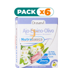 Pack 6x AJO + ESPINO + OLIVO 500Mg. 60 PERLAS DRASANVI