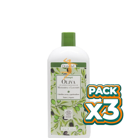 Pack 3x CHAMPÚ ACEITE DE OLIVA BIO 500Ml. DRASANVI