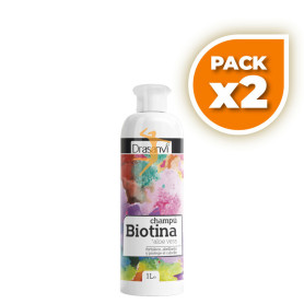 Pack 2x CHAMPÚ BIOTINA Y ALOE VERA 1Lt. DRASANVI