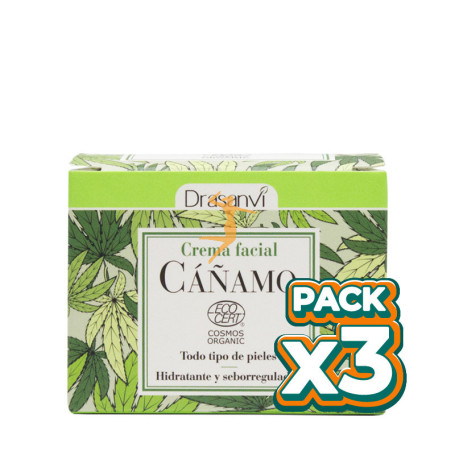 Pack 3x CREMA FACIAL CAÑAMO BIO 50Ml. DRASANVI