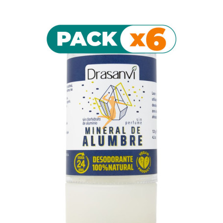 Pack 6x DESODORANTE ALUMBRE MINERAL CRISTAL DRASANVI