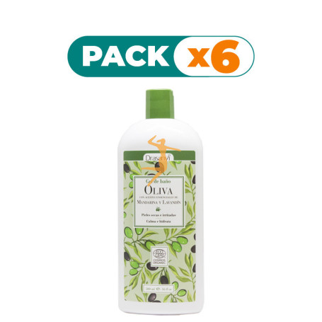 Pack 6x GEL BAÑO ACEITE DE OLIVA BIO 500Ml. DRASANVI