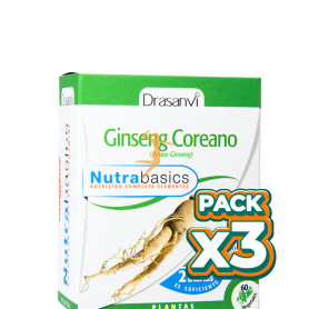 Pack 3x GINSENG COREANO 60 CÁPSULAS DRASANVI