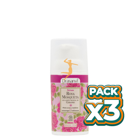Pack 3x SERUM FACIAL ROSA MOSQUETA BIO 30Ml. DRASANVI