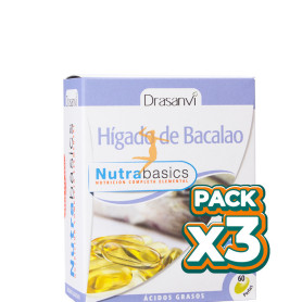 Pack 3x HÍGADO DE BACALAO 90 PERLAS DRASANVI