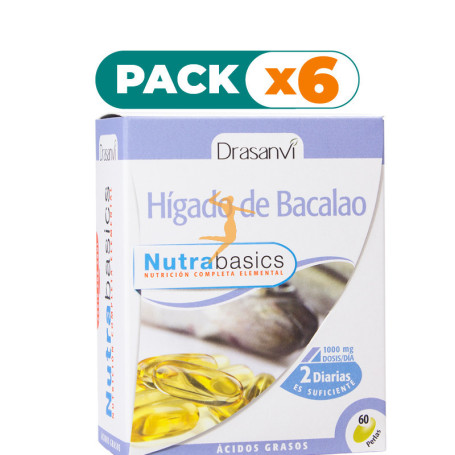 Pack 6x HÍGADO DE BACALAO 90 PERLAS DRASANVI