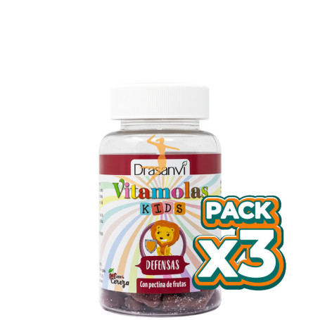 Pack 3x VITAMOLAS DEFENSAS NIÑOS 60 GOMINOLAS DRASANVI