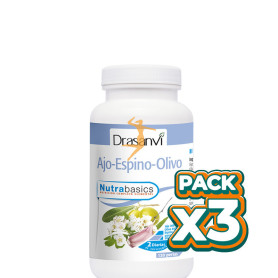 Pack 3x AJO, ESPINO Y OLIVO 120 PERLAS DRASANVI