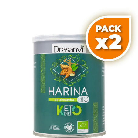 Pack 2x HARINA DE ALMENDRAS BIO 375Gr. KETO DRASANVI