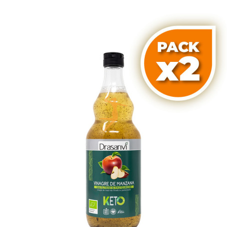 Pack 2x VINAGRE MANZANA BIO S/F KETO 750Ml. DRASANVI