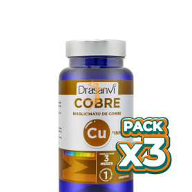 Pack 3x COBRE BISGLICINATO 90 COMPRIMIDOS DRASANVI