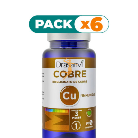 Pack 6x COBRE BISGLICINATO 90 COMPRIMIDOS DRASANVI