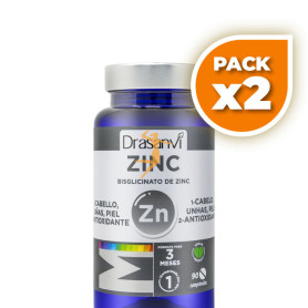 Pack 2x ZINC BISGLICINATO 90 COMPRIMIDOS DRASANVI
