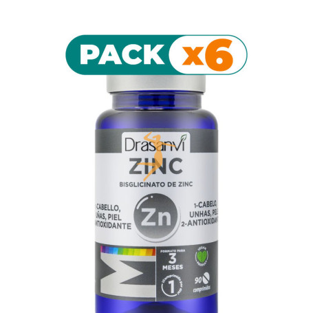 Pack 6x ZINC BISGLICINATO 90 COMPRIMIDOS DRASANVI