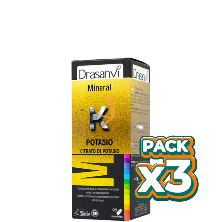 Pack 3x POTASIO CITRATO 90 COMPRIMIDOS DRASANVI