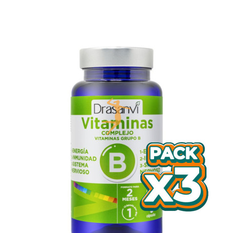 Pack 3x VITAMINA B COMPLEX 60 CÁPSULAS DRASANVI