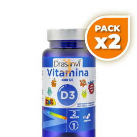Pack 2x VITAMINA D3 KIDS 60 COMPRIMIDOS DRASANVI