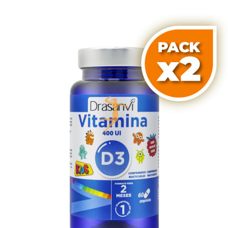 Pack 2x VITAMINA D3 KIDS 60 COMPRIMIDOS DRASANVI