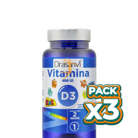 Pack 3x VITAMINA D3 KIDS 60 COMPRIMIDOS DRASANVI