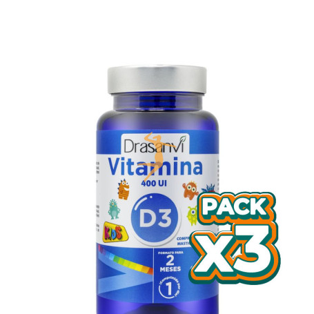 Pack 3x VITAMINA D3 KIDS 60 COMPRIMIDOS DRASANVI