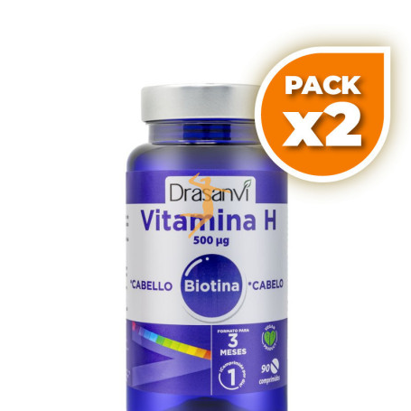 Pack 2x BIOTINA 500µg. 90 COMPRIMIDOS DRASANVI