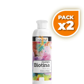 Pack 2x CHAMPU BIOTINA Y ALOE VERA CABELLO GRASO 100Ml. DRASANVI