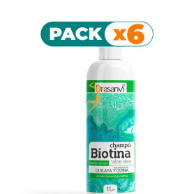 Pack 6x CHAMPÚ BIOTINA Y ALOE VERA CABELLO GRASO 1Lt. DRASANVI