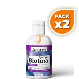 Pack 2x CHAMPÚ BIOTINA Y ALOE VERA CABELLO TEÑIDO 100Ml. DRASANVI
