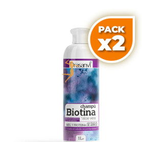 Pack 2x CHAMPÚ BIOTINA Y ALOE VERA CABELLO TEÑIDOS 1Lt. DRASANVI