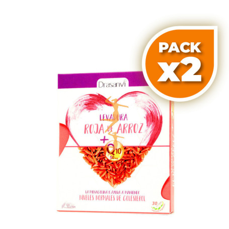 Pack 2x LEVADURA ROJA DE ARROZ CON Q10 30 CAPSULAS DRASANVI