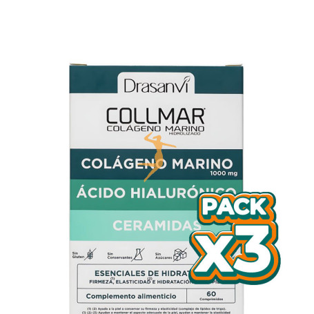 Pack 3x COLLMAR ESENCIALES HIDRATACION 60 COMPRIMIDOS DRASANVI