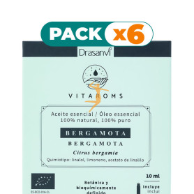 Pack 6x ACEITE ESENCIAL BERGAMOTA BIO 10ML VITAROMS DRASANVI