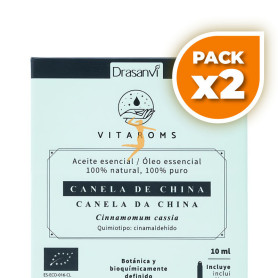 Pack 2x ACEITE ESENCIAL CANELA CHINA BIO 10ML VITAROMS DRASANVI
