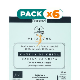 Pack 6x ACEITE ESENCIAL CANELA CHINA BIO 10ML VITAROMS DRASANVI
