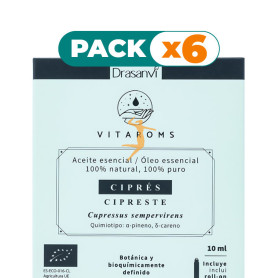 Pack 6x ACEITE ESENCIAL CIPRES BIO 10ML VITAROMS DRASANVI