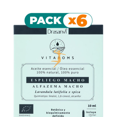 Pack 6x ACEITE ESENCIAL ESPLIEGO MACHO BIO 10ML VITAROMS DRASANVI